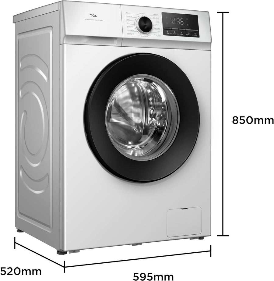 TCL FF0824WA0UK 8kg 1400 Spin Washing Machine - White [2-year parts & labour guarantee]
