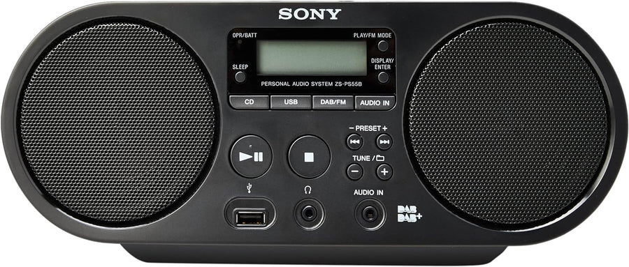 Sony ZS-PS55B CD Boombox with DAB and FM Radio – Black