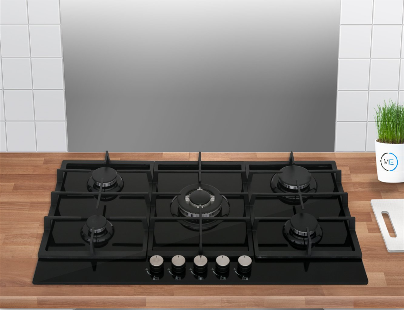 Gas on glass clearance hob 5 burner