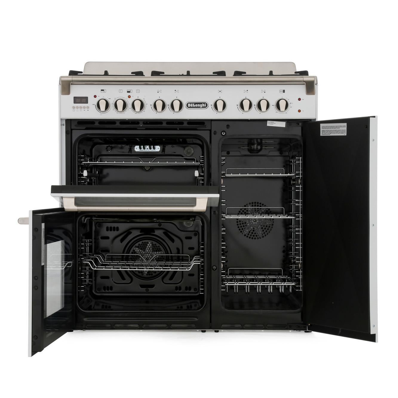 De'Longhi D3VR908DFWH 90cm Vintage Dual Fuel Range Cooker In White