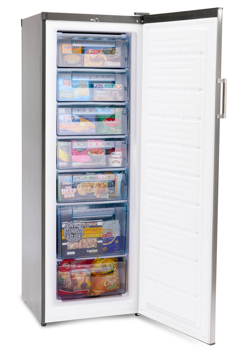 Iceking RZ245S.E 60cm Wide Tall Freezer Silver Basil Knipe Electrics
