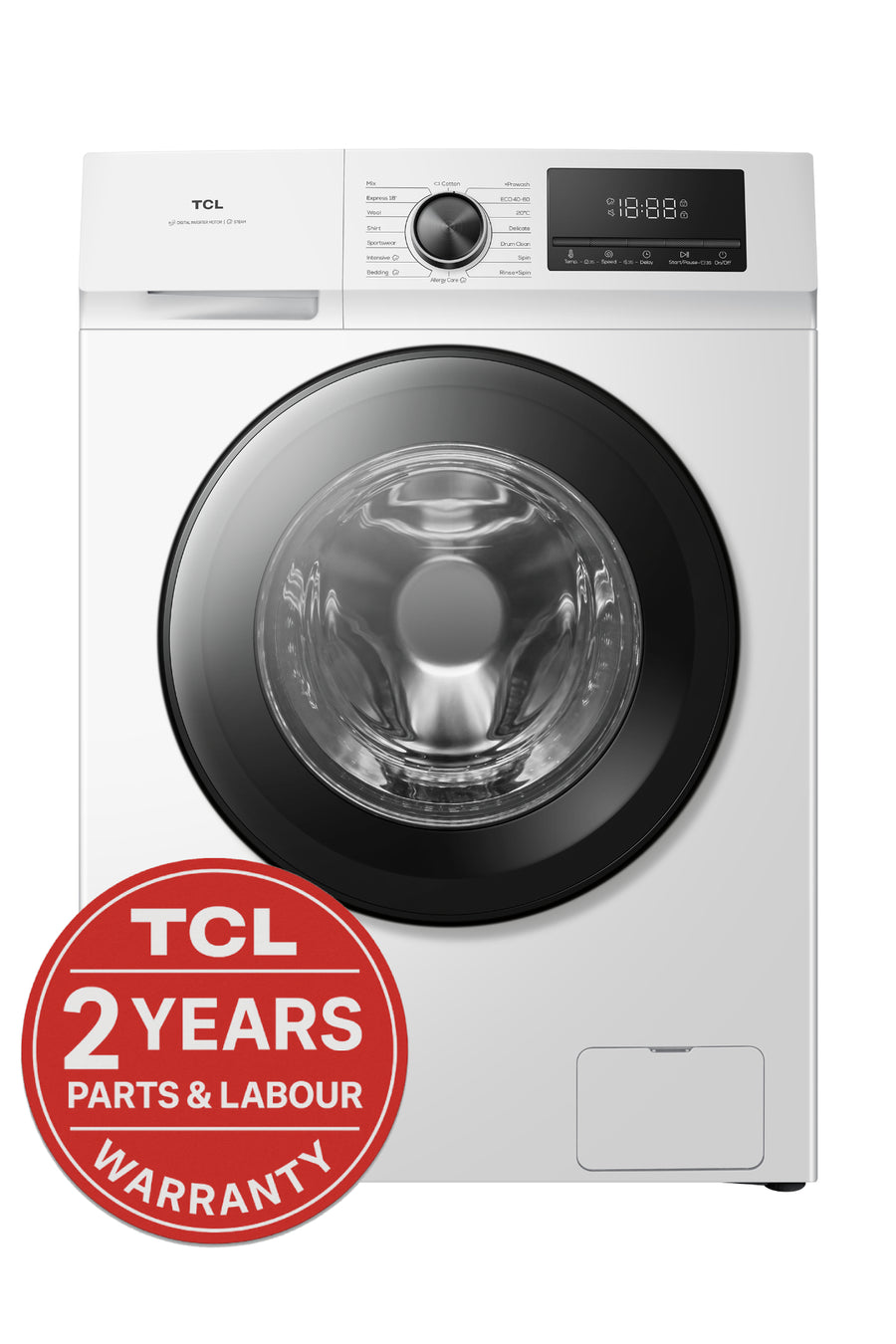TCL FF0824WA5UK 8kg 1400rpm Washing Machine [2 Year Parts & Labour Warranty] - White