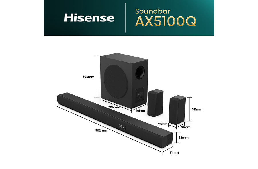 Hisense AX5100Q 5.1Ch Wireless Soundbar with Dolby Atmos