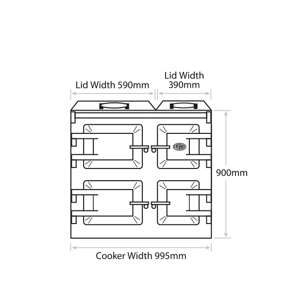Everhot 100i Burgundy Induction Range Cooker [contact store for delivery options]