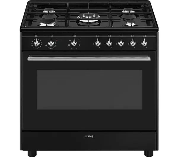 Smeg CX91GMBL 90cm Dual Fuel Range Cooker - Black