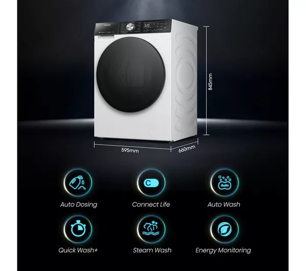 Hisense WF5S1045BW Auto Dosing 10.5kg 1400 Spin Washing Machine