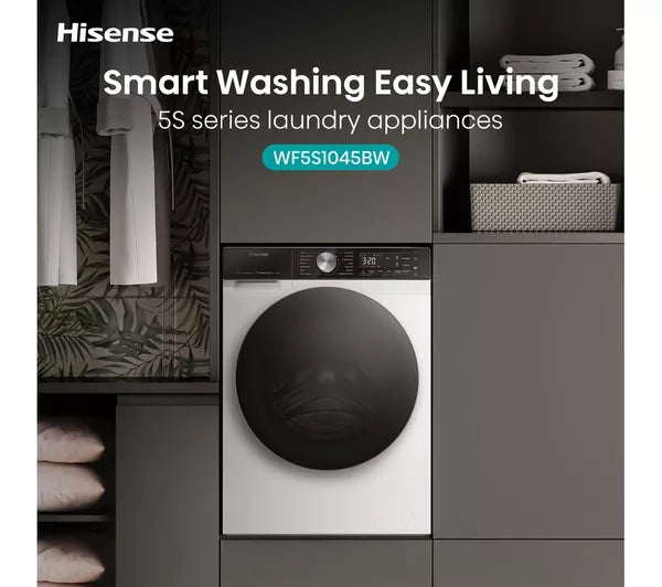 Hisense WF5S1045BW Auto Dosing 10.5kg 1400 Spin Washing Machine