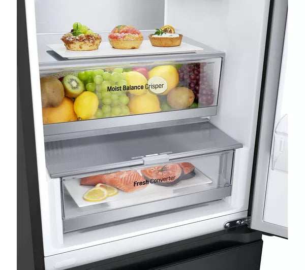 LG GBV5240CEP NatureFRESH 70/30 Total No Frost Fridge Freezer - Black [Free 5-year parts & labour guarantee]
