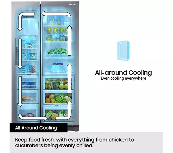 Samsung Autofill Pitcher RF59C701ES9 Four-Door Fridge Freezer With Internal Plumbed Ice & Water - Silver [£350 cashback offer]