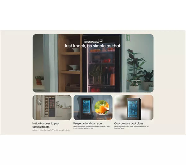 LG GBG7190CEV InstaView™ 60/40 Fridge Freezer - Essense Black Steel [Free 5-year parts & labour warranty]