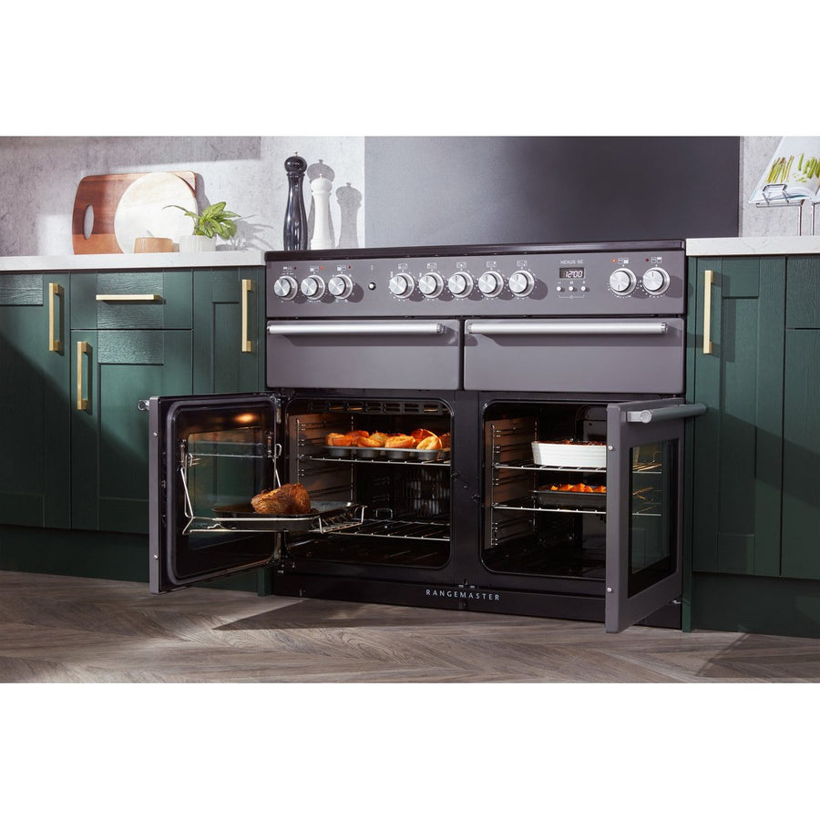 Rangemaster NEXSE110DFFSL/C Nexus SE 110cm Range Cooker Dual Fuel - Slate / Chrome