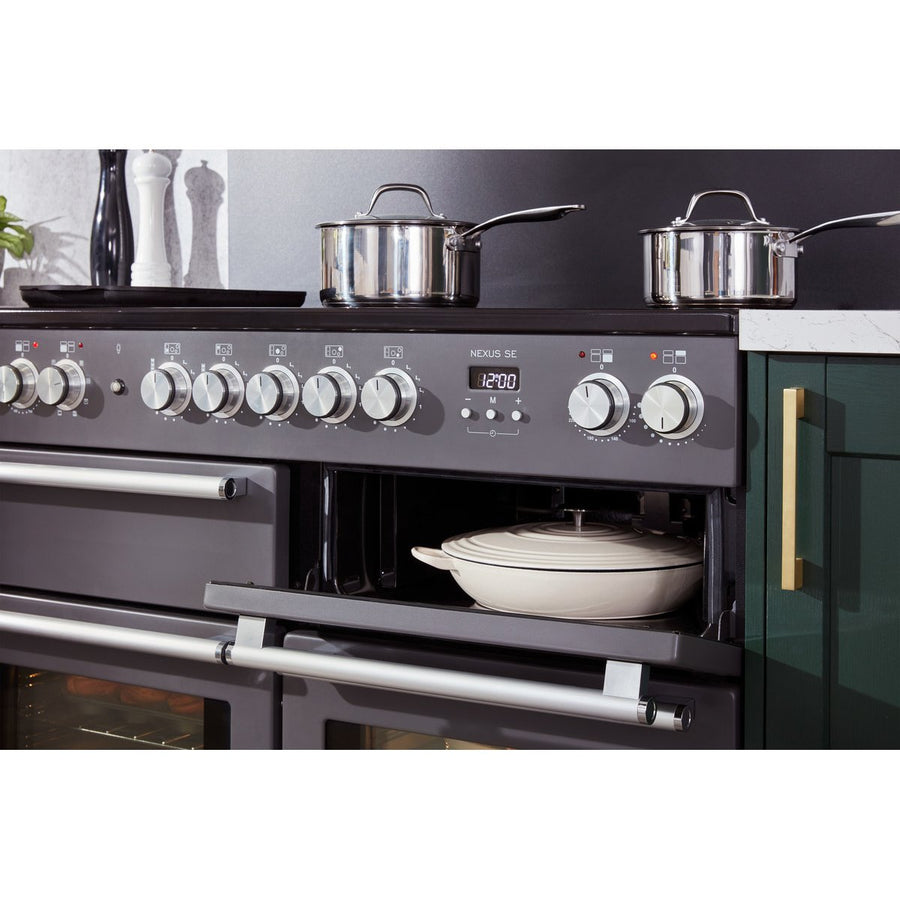Rangemaster NEXSE110DFFSL/C Nexus SE 110cm Range Cooker Dual Fuel - Slate / Chrome