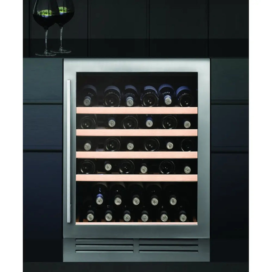 Caple WI6142 60cm Built-In Undercounter Single Zone Wine Cooler - Stainless steel