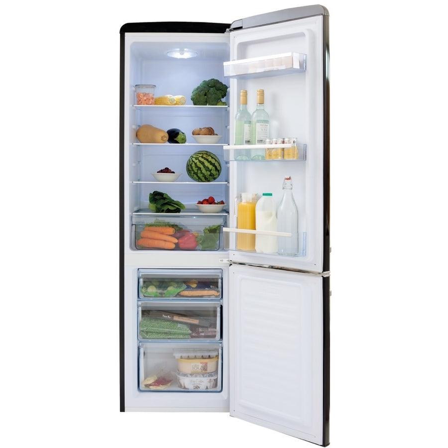 Amica FKR29653B/1 55cm Freestanding 60/40 Retro Fridge Freezer - Black