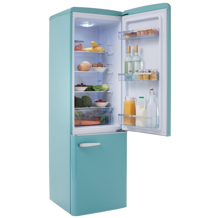 Amica FKR29653DEB Retro style 60/40 fridge freezer - Duck Egg Blue