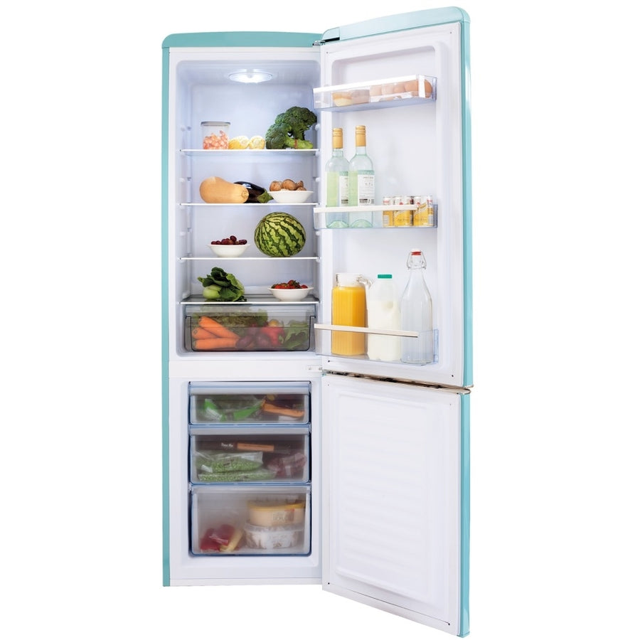 Amica FKR29653DEB Retro style 60/40 fridge freezer - Duck Egg Blue