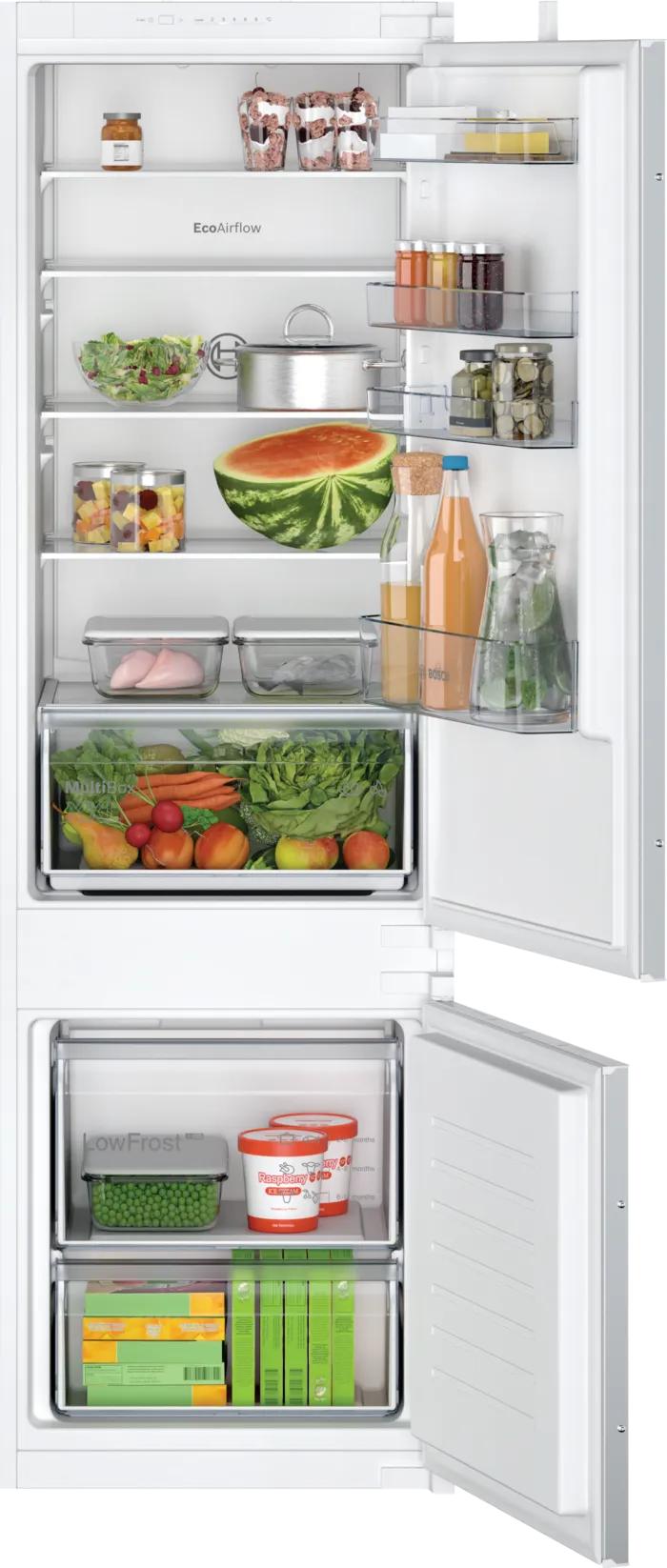 Bosch KIV87NSE0G 70/30 Low Frost Built-In Fridge Freezer [Sliding Door Installation]