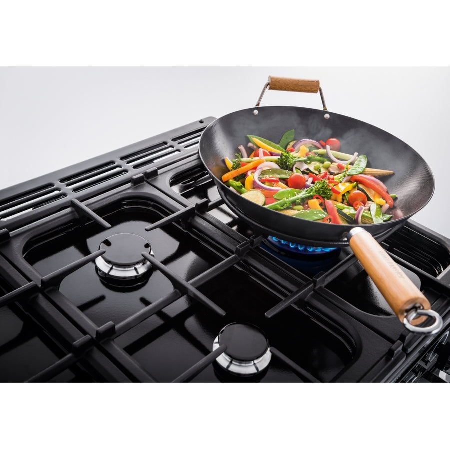 Rangemaster CLDL100DFPGBL/CM1 14638 Classic Deluxe 100cm Dual Fuel Range cooker - Black/Chrome