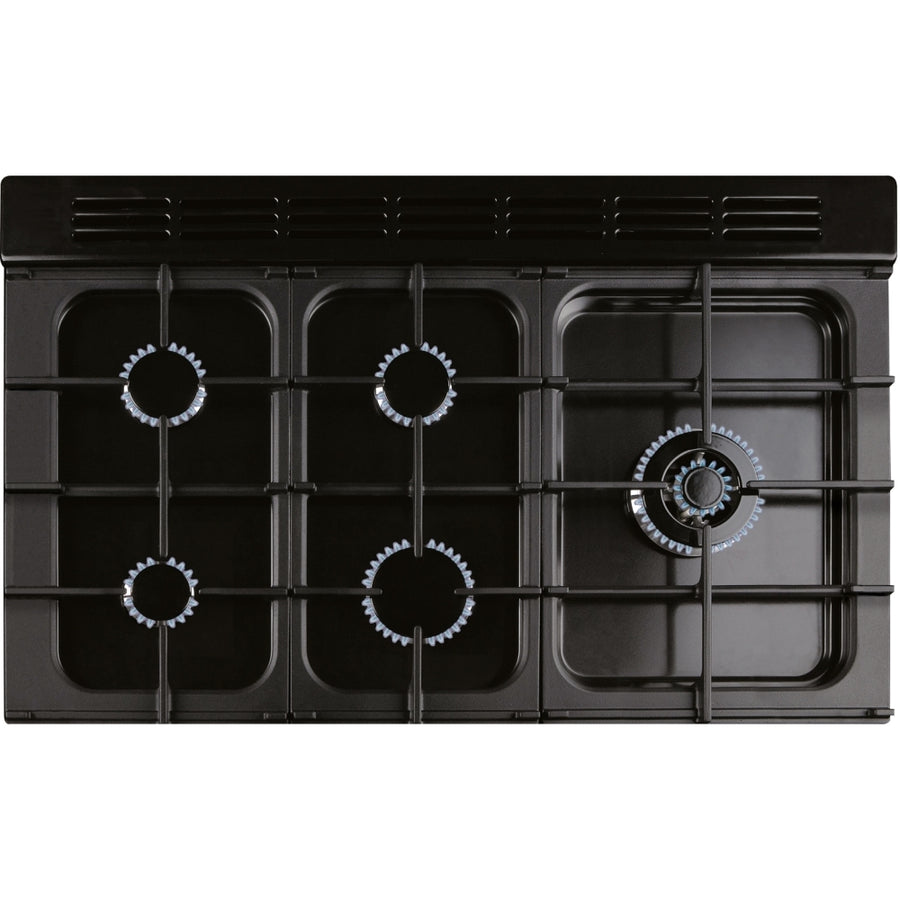 Rangemaster CLDL100DFPGBL/CM1 14638 Classic Deluxe 100cm Dual Fuel Range cooker - Black/Chrome