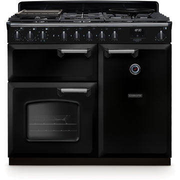 Rangemaster CLDL100DFPGBL/CM1 14638 Classic Deluxe 100cm Dual Fuel Range cooker - Black/Chrome