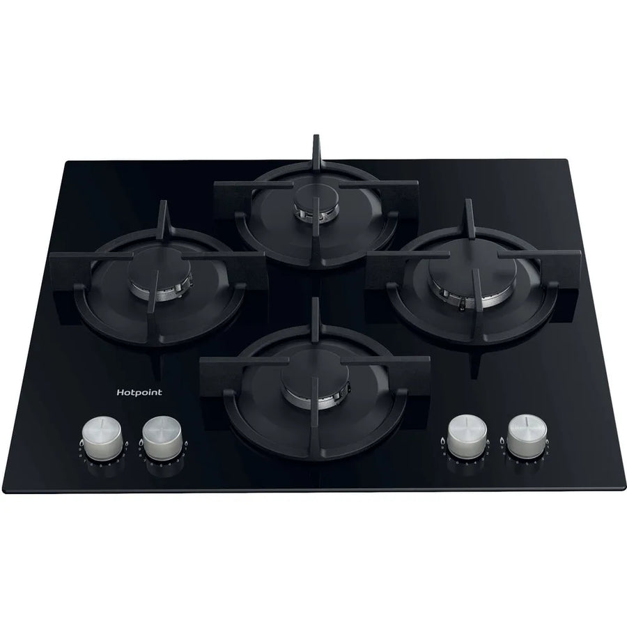Hotpoint HGS61SBK 60cm Gas On Glass 4 Burner Gas Hob