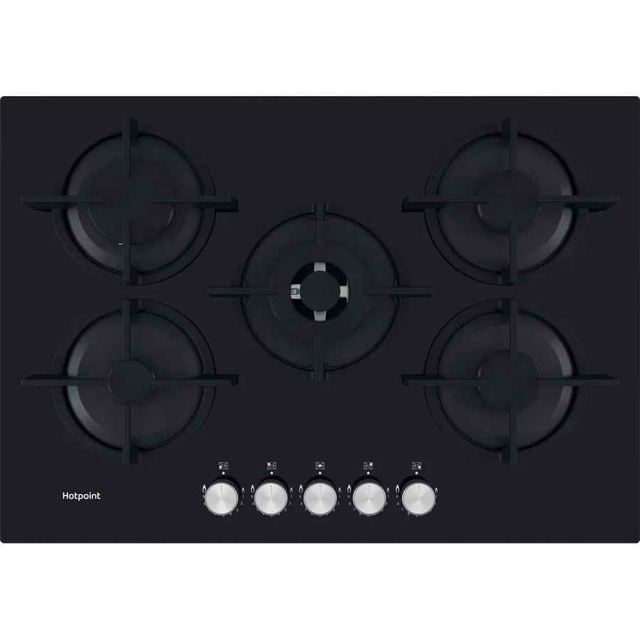 Hotpoint HGS72SBK 73cm Gas on Glass Hob - Black