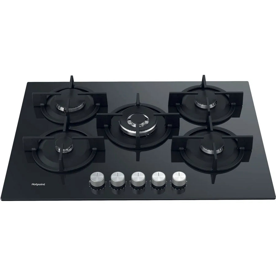 Hotpoint HGS72SBK 73cm Gas on Glass Hob - Black