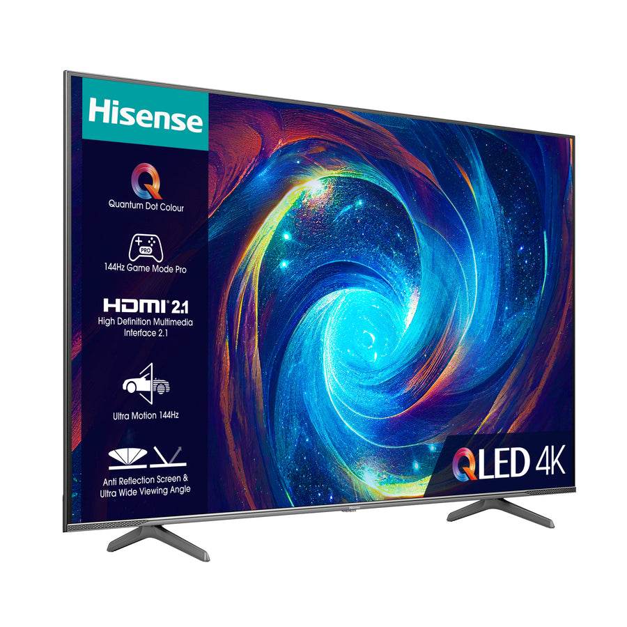 Hisense 55E7KQTUKPro 55'' QLED 4K UHD HDR Smart Gaming TV [Free 5-year guarantee]