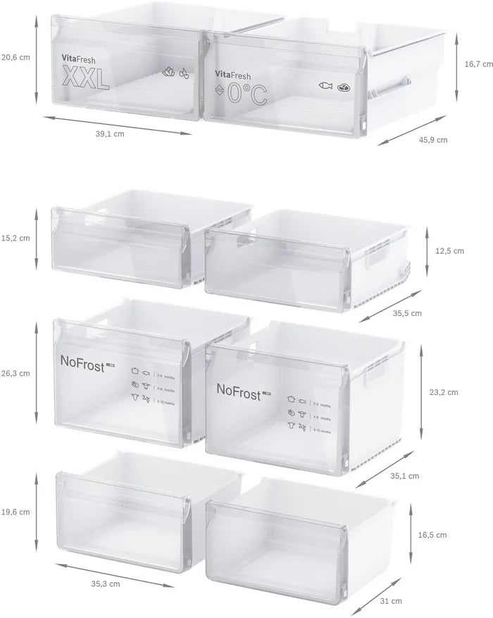 Bosch KFN96VPEAG Series 4 Total No Frost French door Fridge Freezer - Brushed steel anti-fingerprint