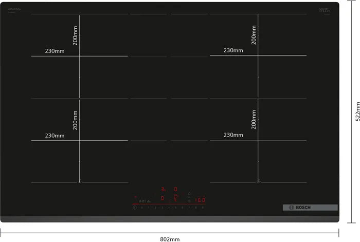 Bosch Series 6 PXY83KHC1E 80cm 4 Zone Flex Zone Induction Hob - Extended Flex