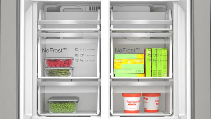 Bosch KFI96APEAG Series 6 Total No Frost French door Fridge Freezer Non-Plumbed Ice & Water - Brushed steel