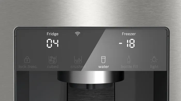 Bosch KFI96APEAG Series 6 Total No Frost French door Fridge Freezer Non-Plumbed Ice & Water - Brushed steel