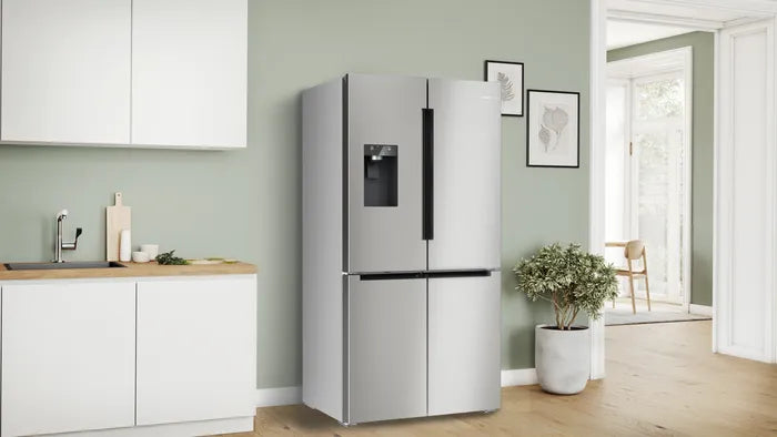 Bosch KFI96APEAG Series 6 Total No Frost French door Fridge Freezer Non-Plumbed Ice & Water - Brushed steel