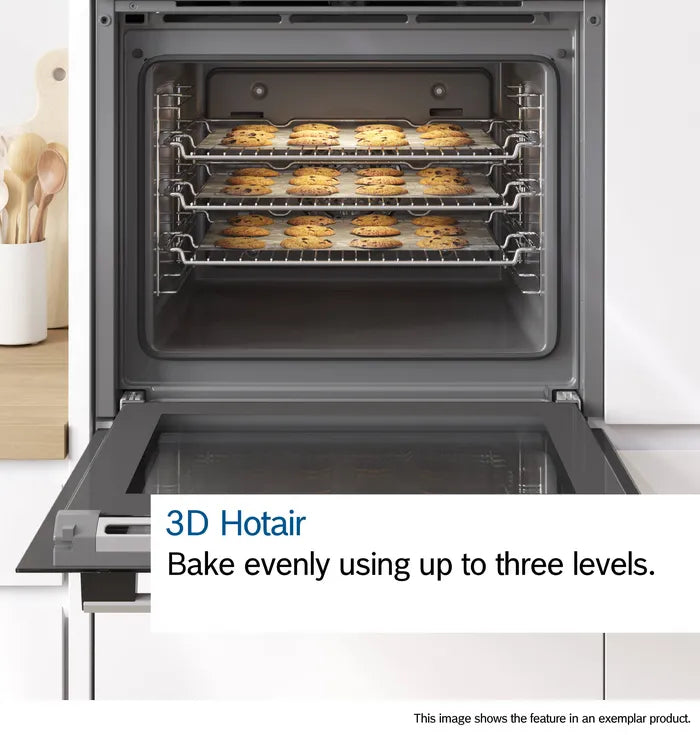 Bosch HQA534BW3B Series 4 Multifunction Steam Single Oven - White