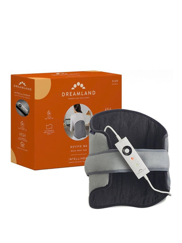 Dreamland 16966 Revive Me Lumbar Heat Pad Heated Electric Back Pad Velvety Grey