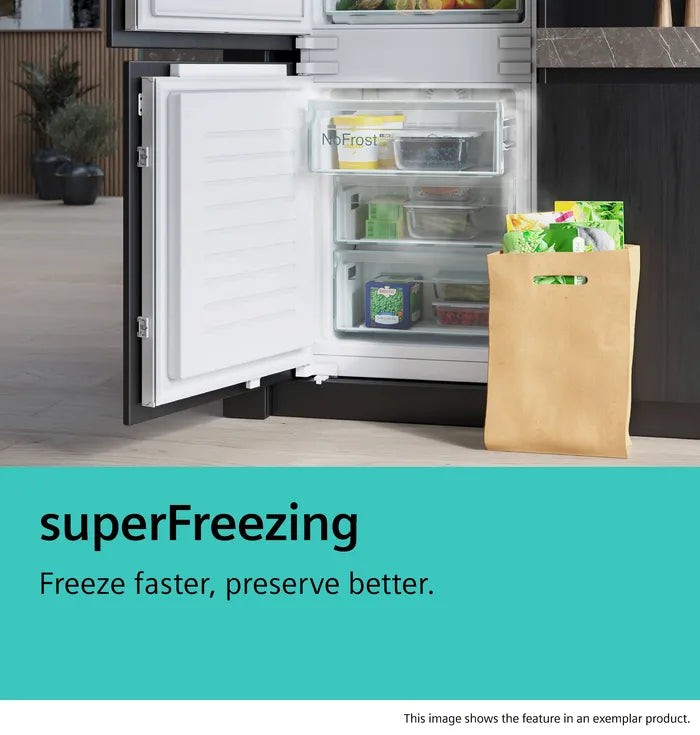 Siemens iQ300 GI81NVEE0G Integrated Frost Free Freezer [Fixed hinge installation]
