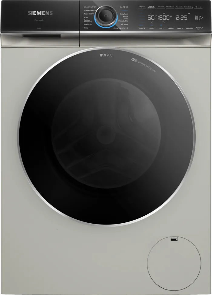 Siemens WG56B2A3GB iQ700 10kg 1600rpm Washing Machine, Silver Inox