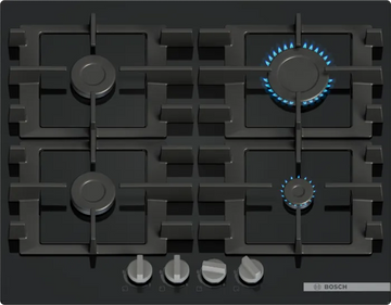 Bosch PNP6B6K40 Series 4 60cm Tempered Glass Gas Hob - Black