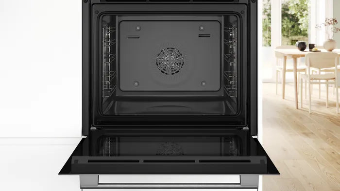 Bosch HQA534BW3B Series 4 Multifunction Steam Single Oven - White