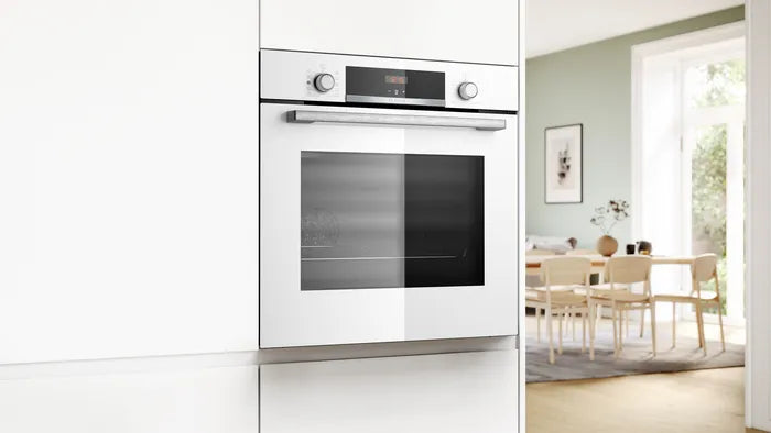Bosch HQA534BW3B Series 4 Multifunction Steam Single Oven - White