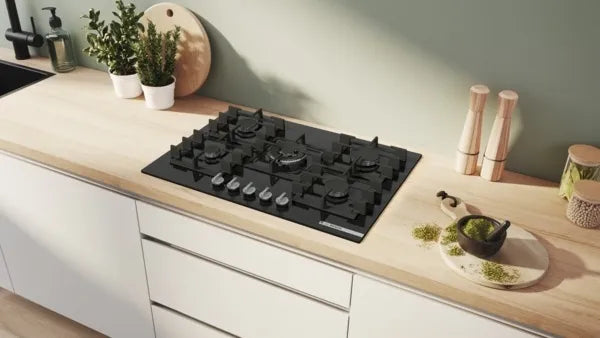 Bosch PPQ7A6I40 75cm Series 6 Tempered Glass Gas Hob