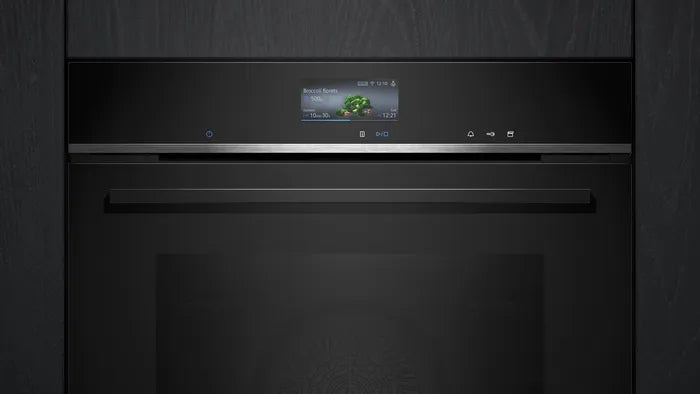 Siemens iQ700 HR776G1B1B Built-in Single Oven with Steam Function - Black