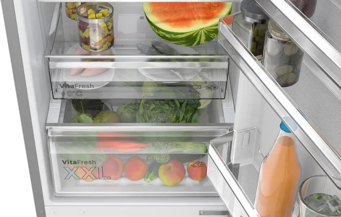 BOSCH Series 4 KGN392LAGG 70/30 Frost Free Fridge Freezer - Silver [Free 5-year parts & labour guarantee]