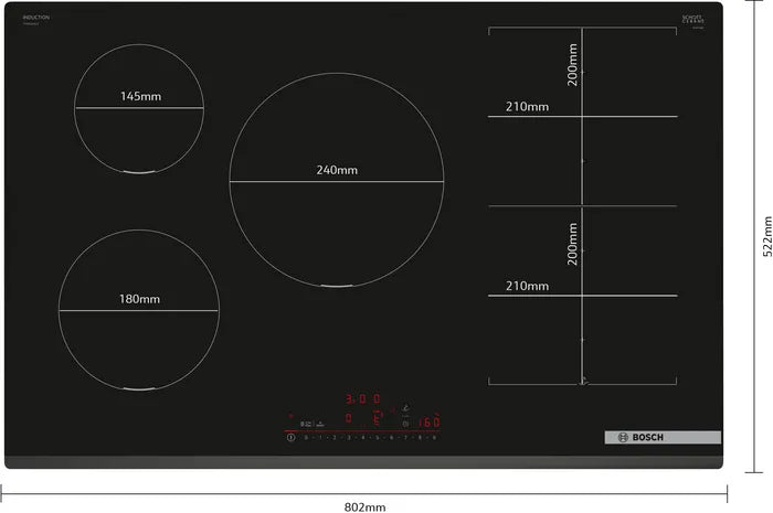 Bosch Series 6 PXV831HC1E 80cm 5 Zone Flex Zone Induction Hob