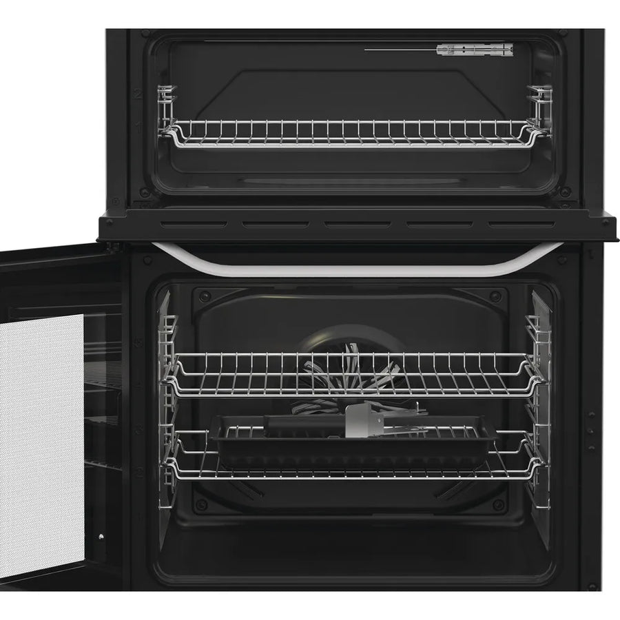 Hotpoint HTE6VDCW 60cm Double Oven Electric Cooker With Ceramic Hob - White