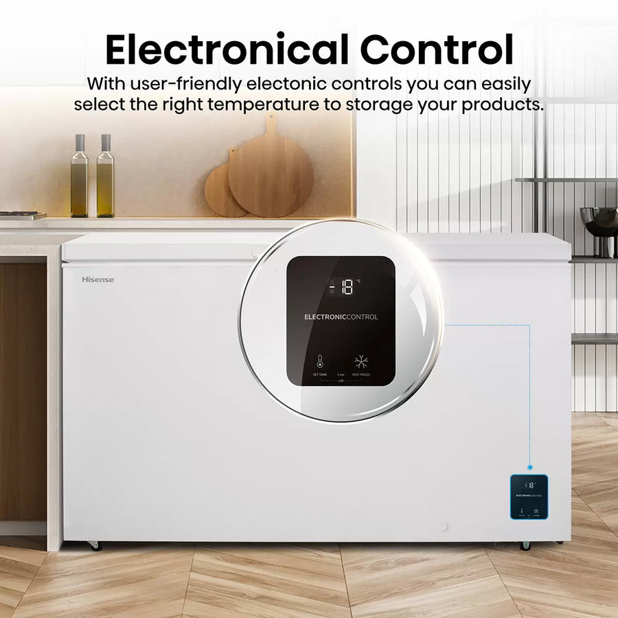 Hisense FC571D4AWLYE 372 Litre Chest Freezer - Winter Guard