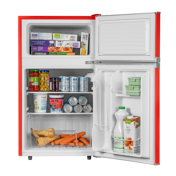 SIA RFM88R freestanding retro mini fridge freezer - Red
