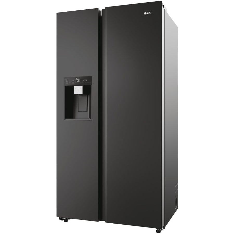 Haier HSW59F18EIPT Plumbed ice & water American style fridge freezer - Black