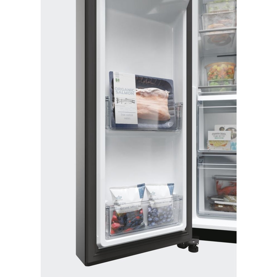 Haier HSW59F18EIPT Plumbed ice & water American style fridge freezer - Black