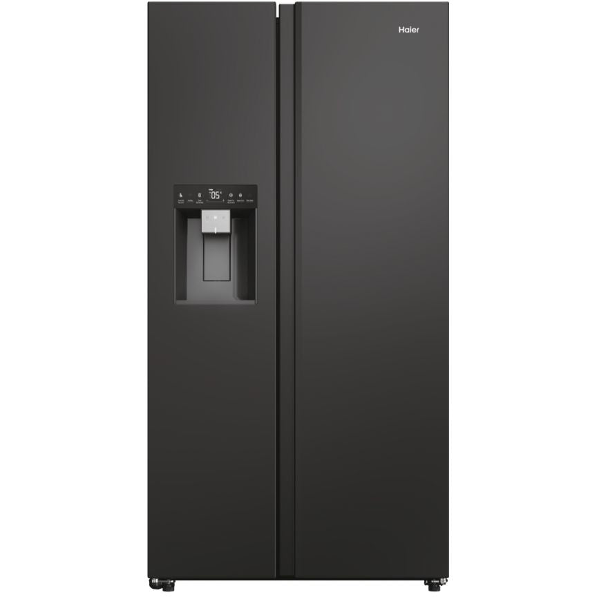 Haier HSW59F18EIPT Plumbed ice & water American style fridge freezer - Black